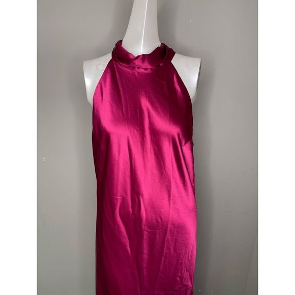 GALVAN Satin Halter Neck Dress Size FR42 (10 US) $1095 - Picture 6 of 7